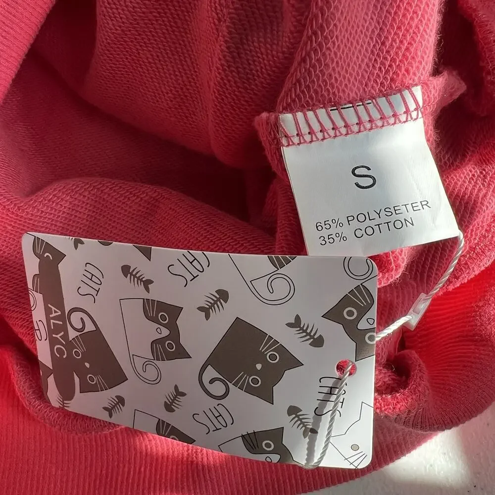 ALYC Pet Carrier Hoodie Cat Pouch Holder Sweatshirt Small Pink Pocket Pullover